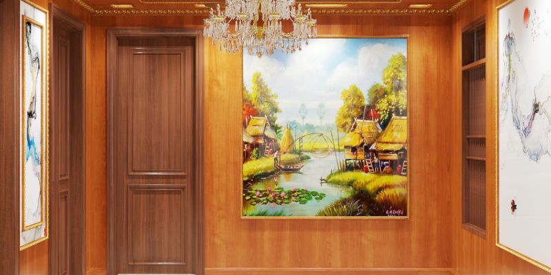 Tổng quan dự án thiết kế nội thất sảnh biệt thự gỗ