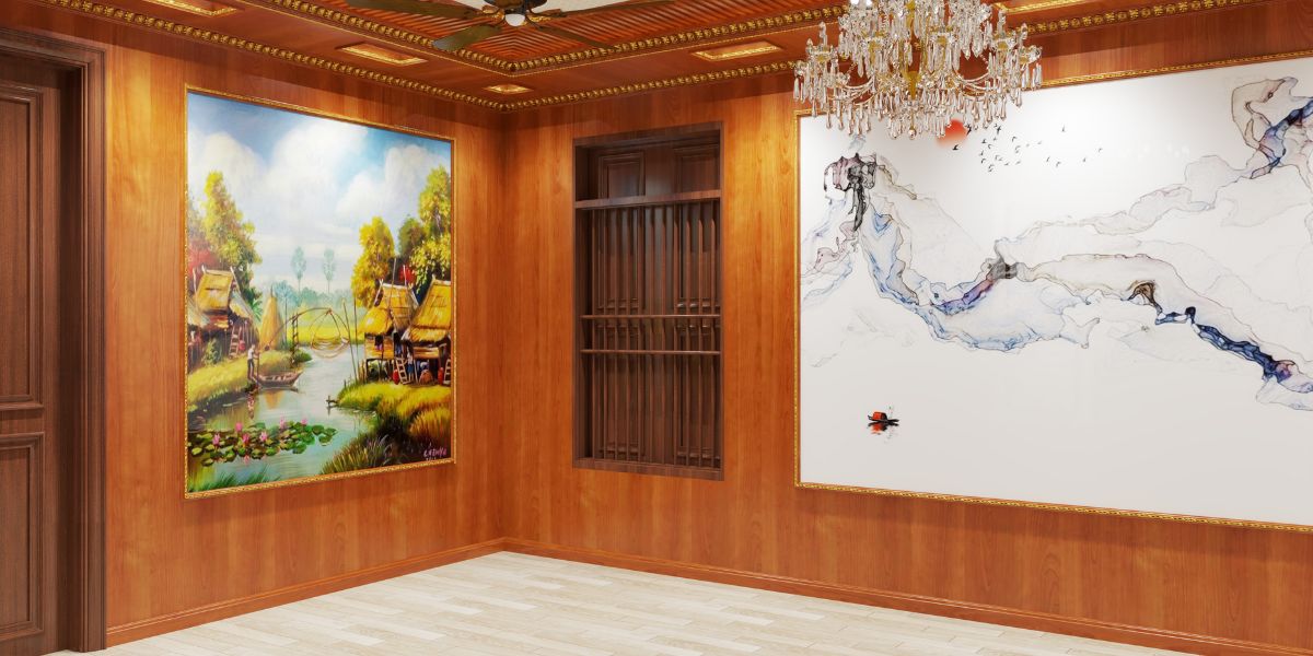 Dự án thiết kế nội thất sảnh biệt thự gỗ tại Việt Trì