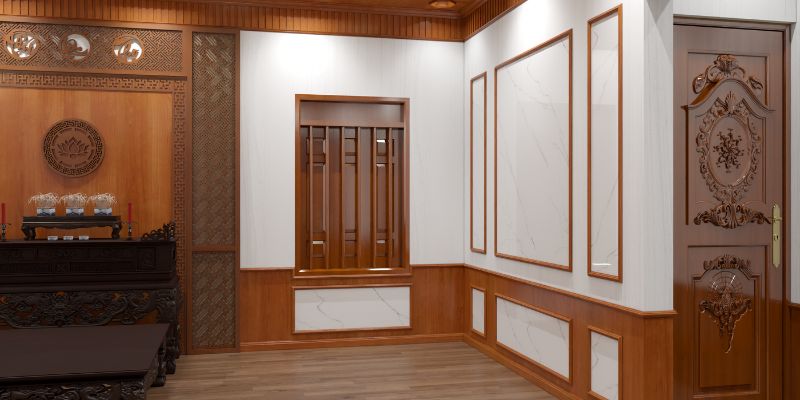 Thiết kế nội thất phòng thờ tại Vĩnh Phúc