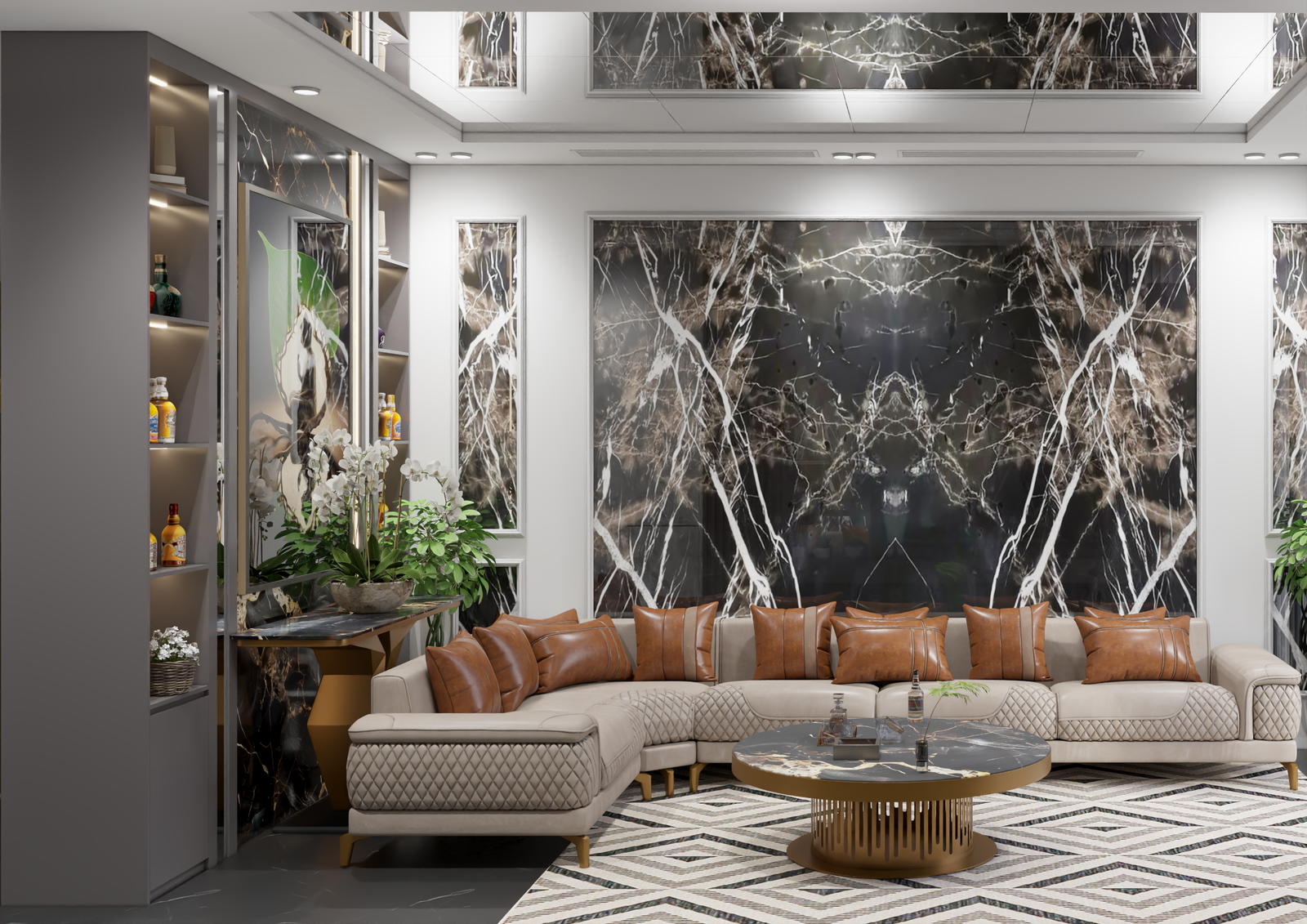 Thiết kế và thi công nội thất phòng khách tại Vĩnh Phúc