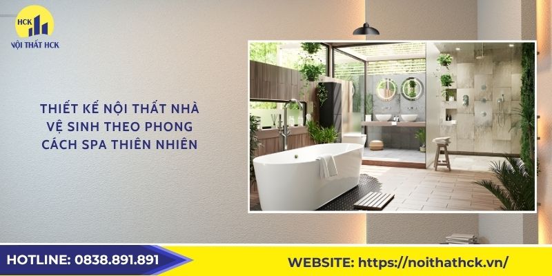 thiết kế nội thất nhà vệ sinh theo phong cách spa thiên nhiên