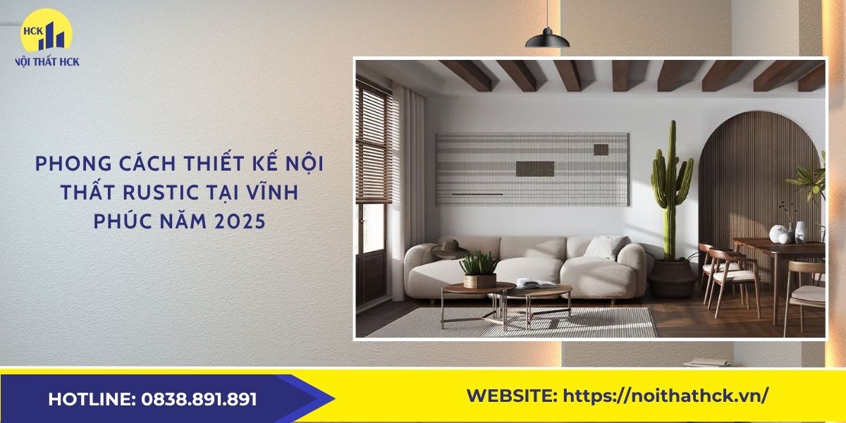 Phong cách thiết kế nội thất Rustic tại Vĩnh phúc
