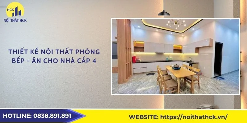 Thiết kế nội thất phòng bếp - ăn cho nhà cấp 4