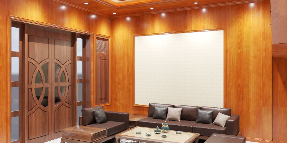 Dự án thiết kế nội thất phòng khách gỗ tại Vĩnh Tường