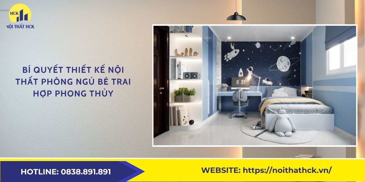 Thiết kế nội thất phòng ngủ bé trai hợp phong thủy