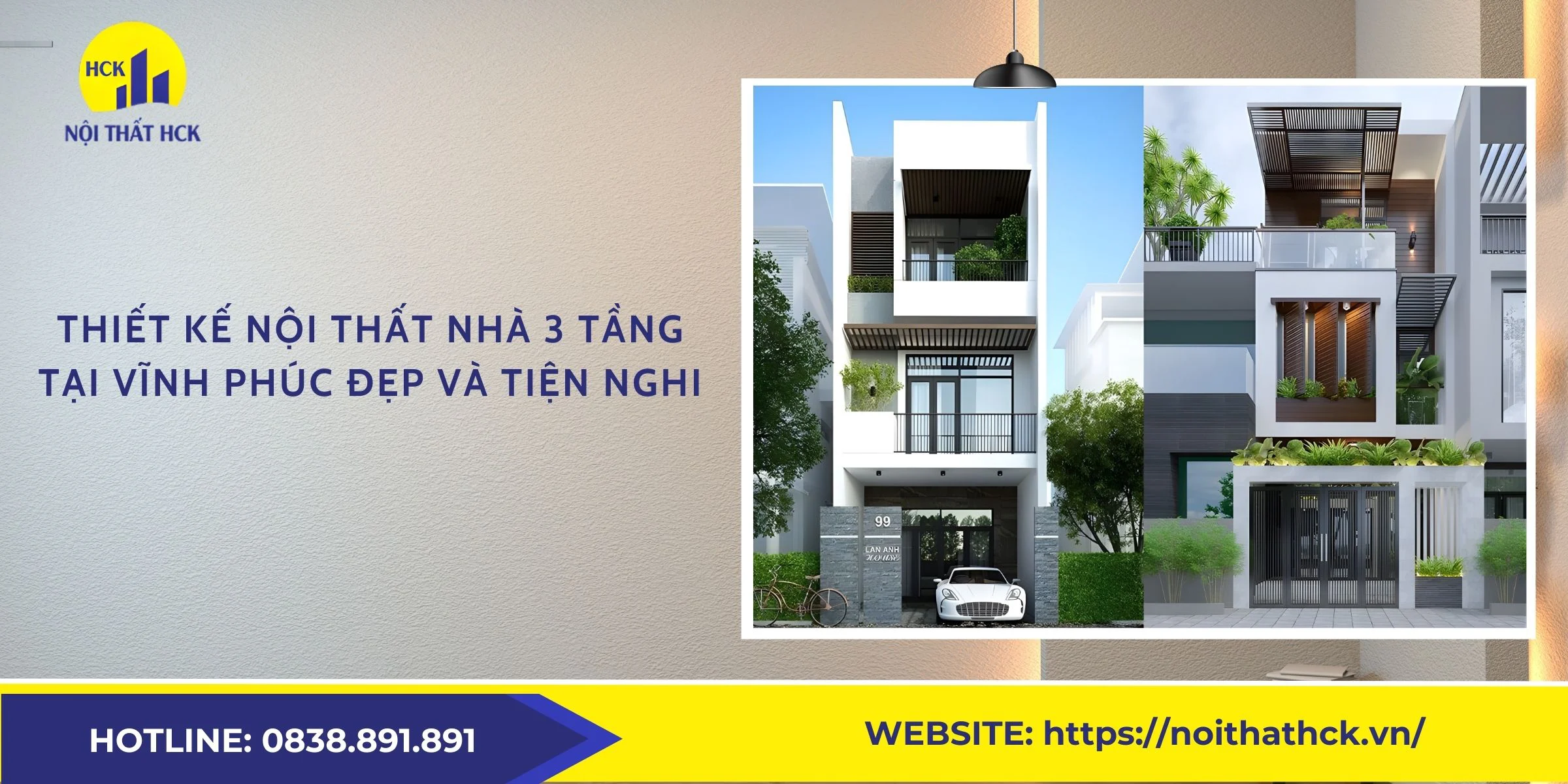 Thiết kế nội thất nhà 3 tầng tại Vĩnh Phúc đẹp và tiện nghi